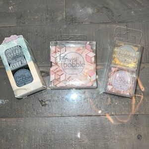 Invisi Bobble Scrunchie & 2 Packs of Traceless Hair Rings NEW